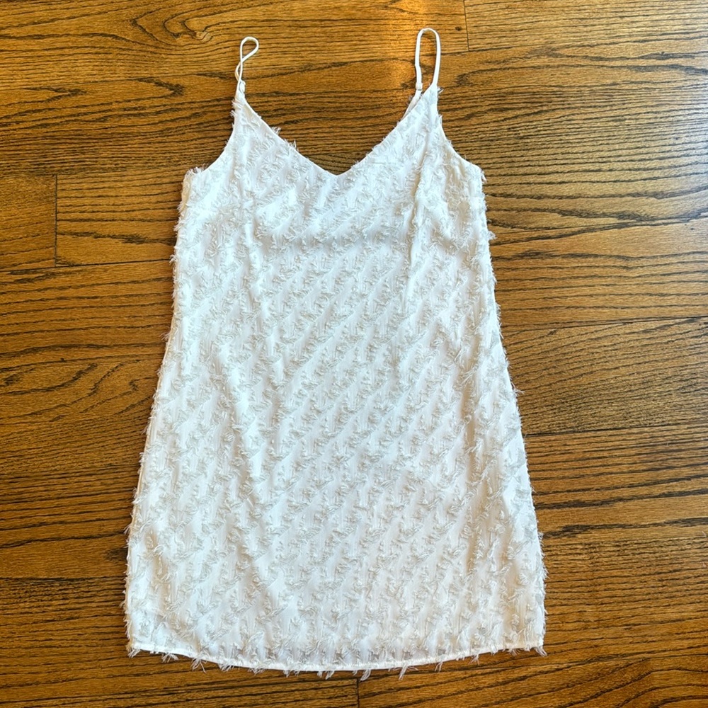 Revolve 1. State white feather mini dress
